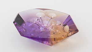 Many consumers value unusual gems cut in unique designs. This intriguing 26.60-ct. ametrine was fashioned by gem artist Michael Dyber. It’s meant to grace a one-of-a-kind jewelry piece. – Eric Welch, courtesy Michael Dyber