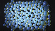 Blue amber beads from the Dominican Republic