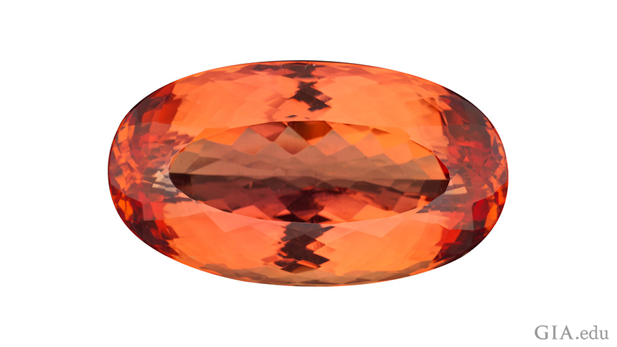 One of the most sought-after November birthstones is this pinkish orange Imperial topaz.