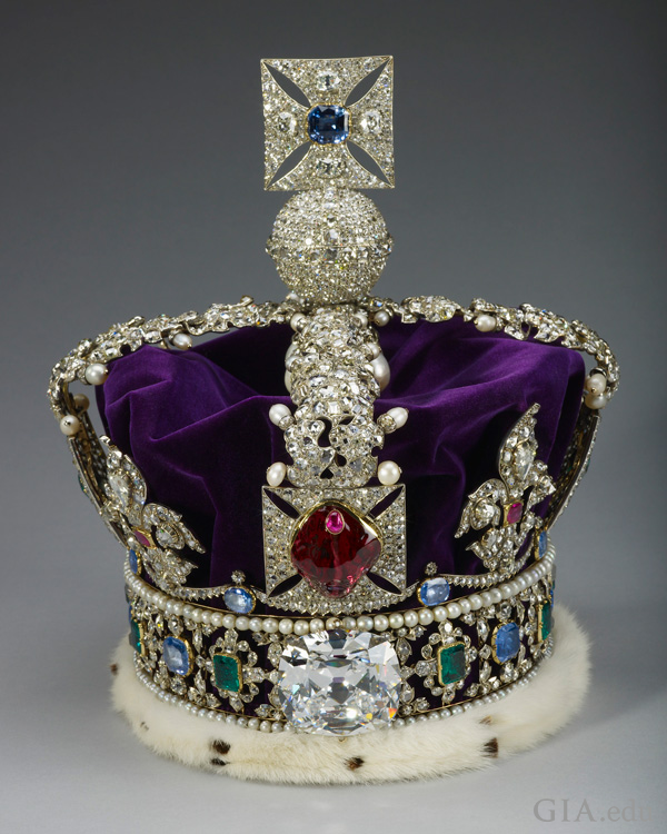 The Imperial State Crown boasts the August birthstone, a 170 carat red spinel, and is set with over 3,000 diamonds, sapphires, emeralds and pearls, including the famous Cullinan II diamond.